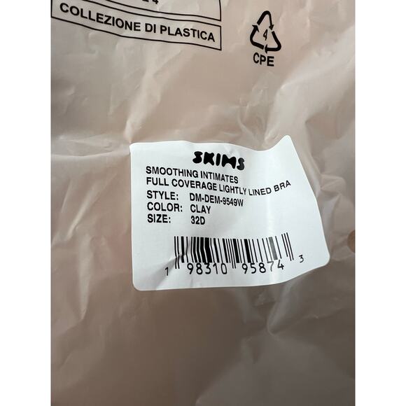 NEW Skims Women's 32D Smoothing Intimates Full Coverage Lightly Lined Bra Clay - Picture 10 of 10